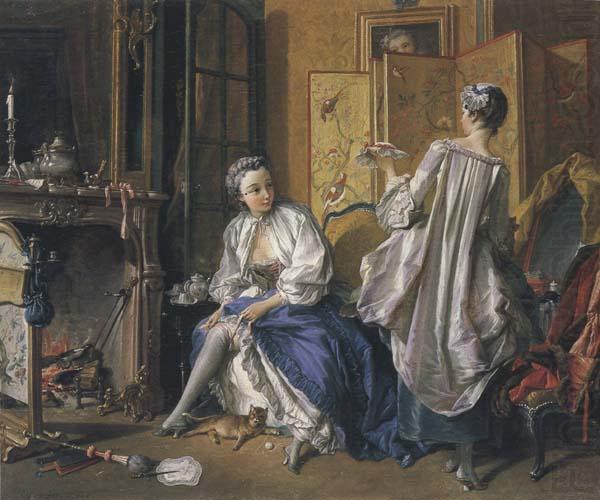 Lady Fastening her Garter, Francois Boucher